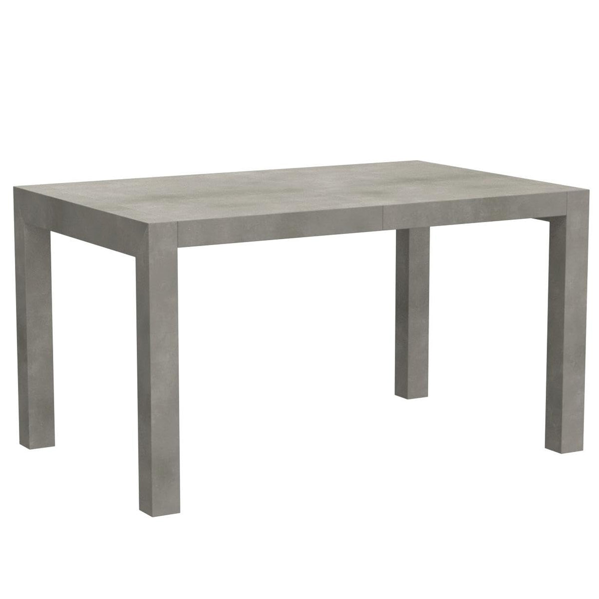 Iacopo Extendable Dining Table, 55.1(86.6) x35.4 in, Concrete Effect, Grey, for 6-10 People, Expandable Dining Table