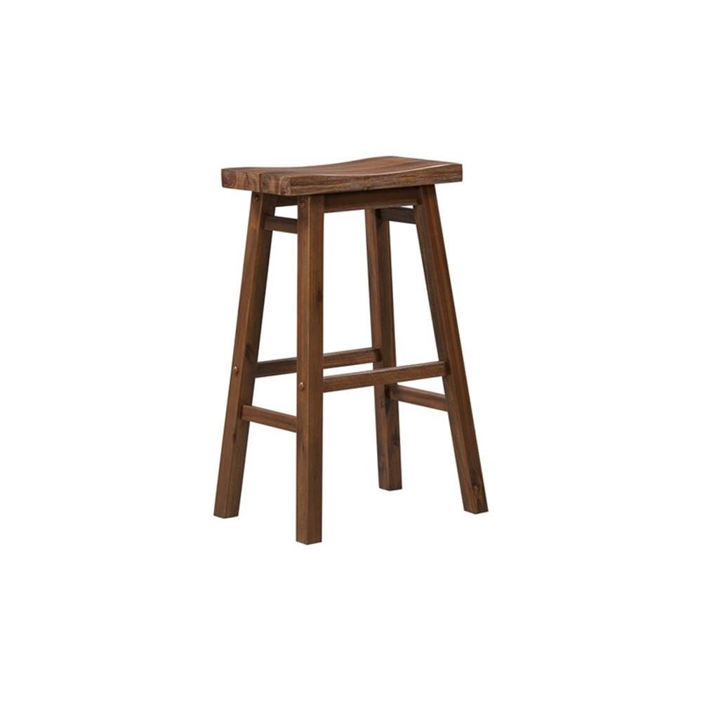 Inspired Platner Style Sonoma Backless Saddle Kitchen Bar Stool - Chestnut Wire-Brush - Set of 2