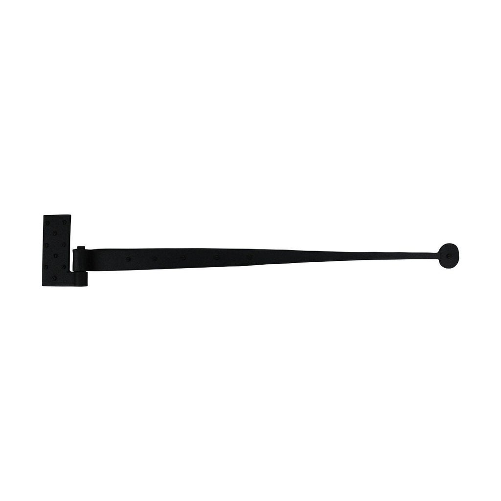 Lift Off Pintle Strap Hinge 24 in. Black Wrought Iron Rustic Reversible Pintle Bean Strap Gate and Door Hinges with