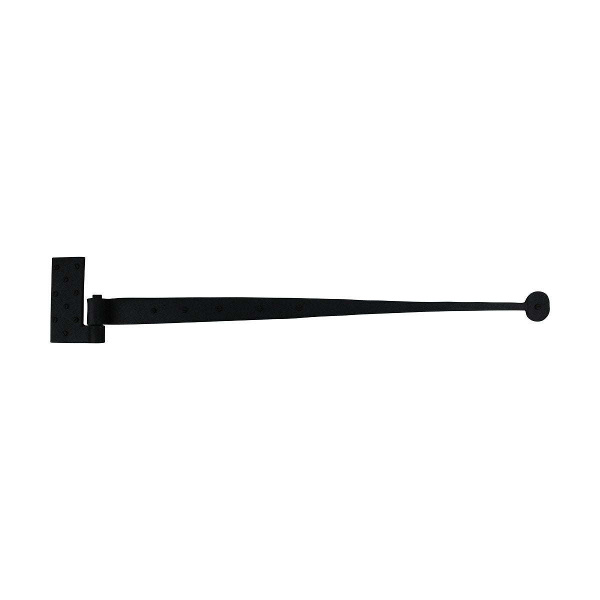 Lift Off Pintle Strap Hinge 24 in. Black Wrought Iron Rustic Reversible Pintle Bean Strap Gate and Door Hinges with