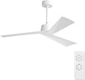52" White Ceiling Fan with Remote, No Light