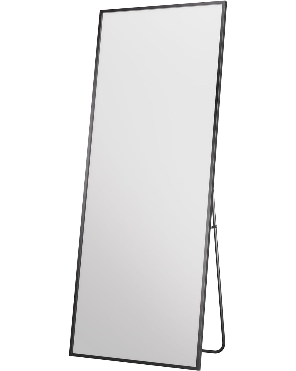 Full Length Mirror, 76"x34" Floor Mirror with Stand, Black, Rect