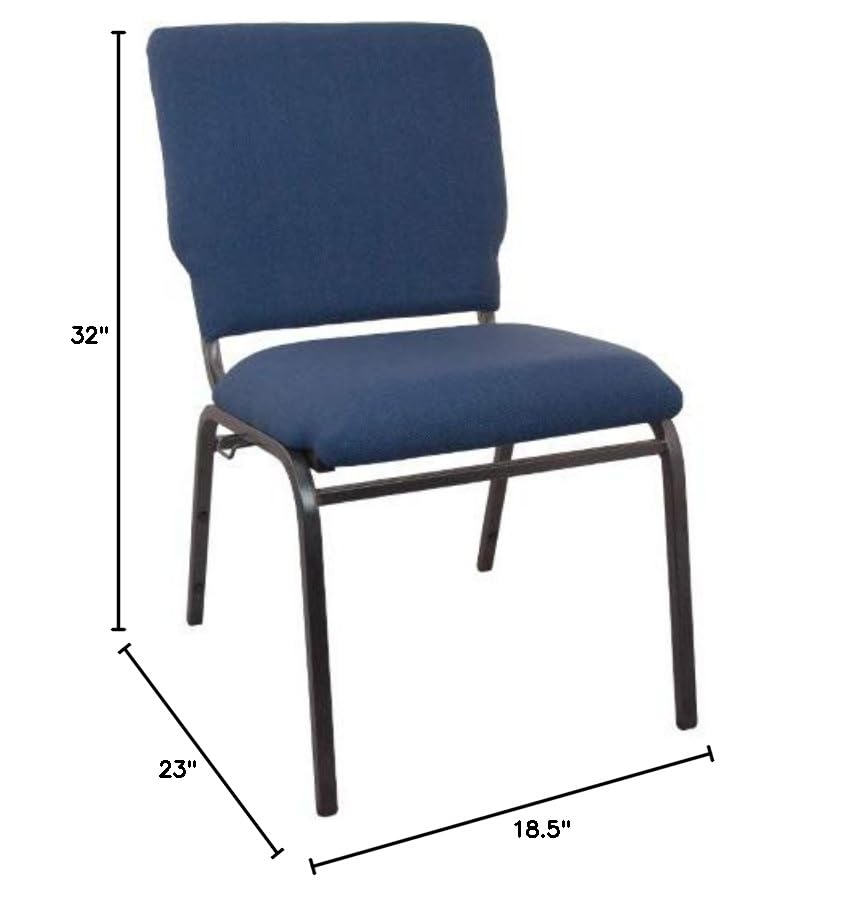18.5" Wide Navy Stacking Church Chair