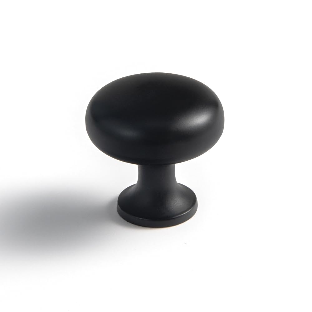 Elegant Black Zinc Alloy Cabinet Handles - Single Hole Center Affordable Luxury Cabinet Pull Hardware , 6 Pack...