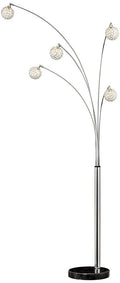 Inspired Arco Style Allegra 88" Tall Crystal Ball Arc Floor Lamp