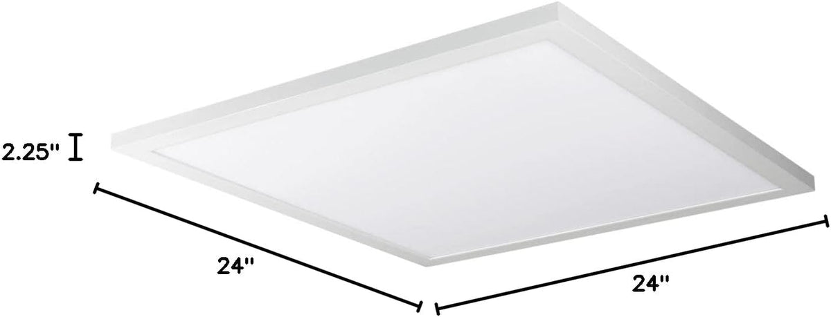 LED Flush Mount, 0.75x23.50x23.50, White Finish