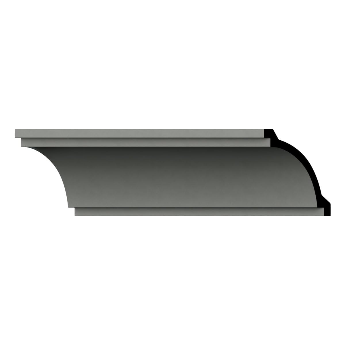 Graham Crown Moulding, 6"H x 6"P x 8 3/8"F x 94 1/2"L, Factory Primed