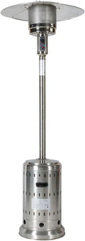 48,000 BTU Outdoor Patio Heater, Stainless Steel Propane Heater with Wheels & Safety Shut-Off, Commercial &