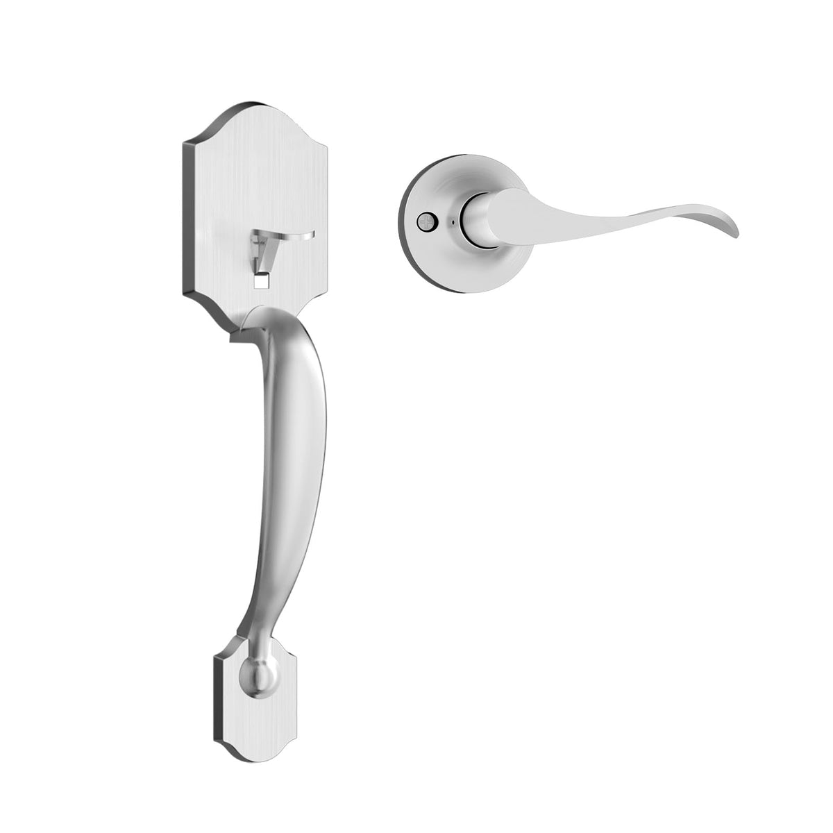 Brushed Nickel Front Door Handle, Front Entry Door Handles No Lock
