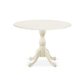 Inspired Saarinen Style West Furniture Dublin Modern Kitchen Table - a Round Dining Table Top with Dropleaf & Pedestal Base, 42x42 Inch