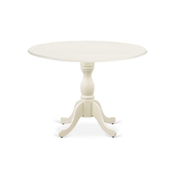 Inspired Saarinen Style West Furniture Dublin Modern Kitchen Table - a Round Dining Table Top with Dropleaf & Pedestal Base, 42x42 Inch