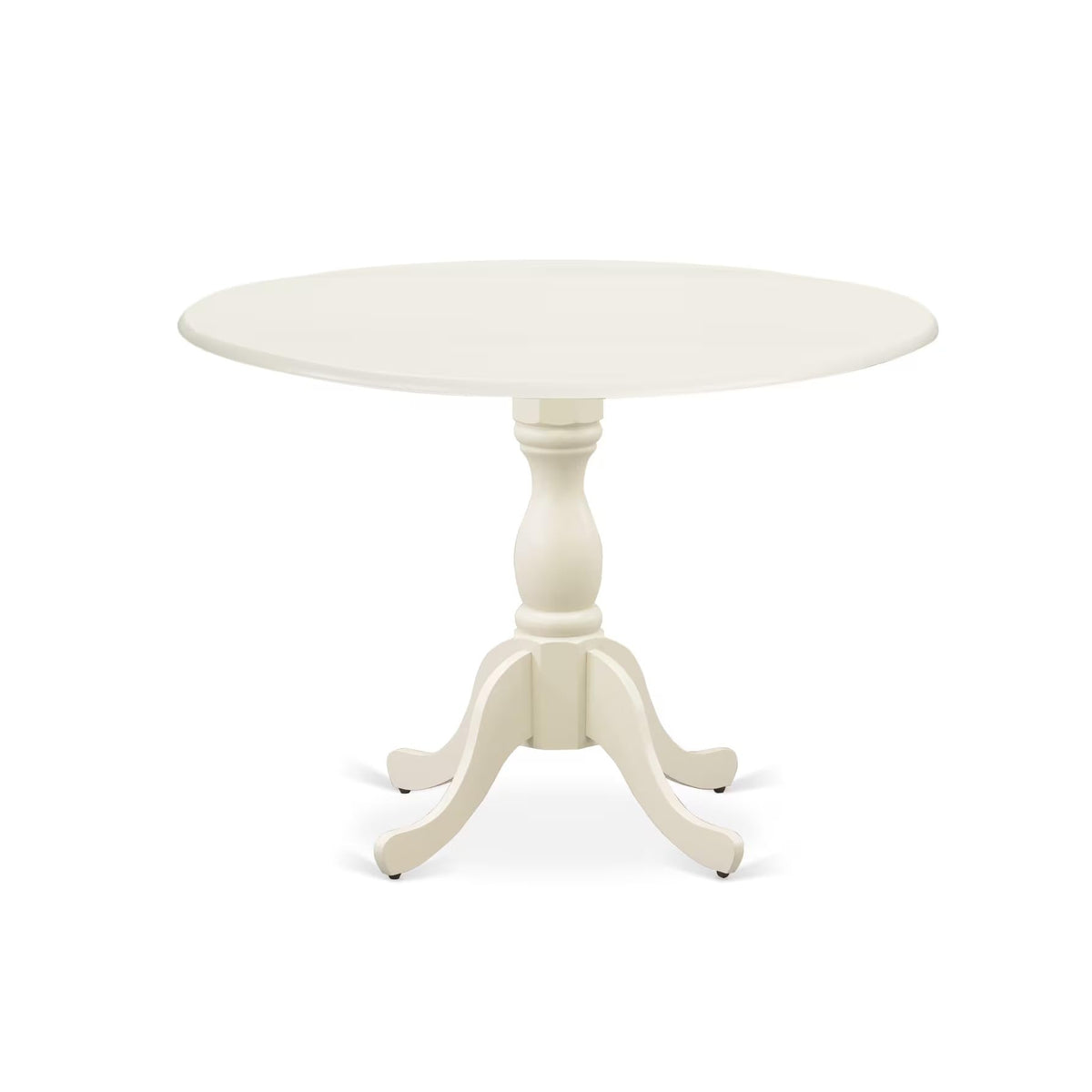 Inspired Saarinen Style West Furniture Dublin Modern Kitchen Table - a Round Dining Table Top with Dropleaf & Pedestal Base, 42x42 Inch