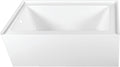 VTAP603222L Aqua Eden 60-Inch Acrylic Alcove Tub with Left Hand Drain Hole, L 60" x W 32" x H 21-5/8"D, White