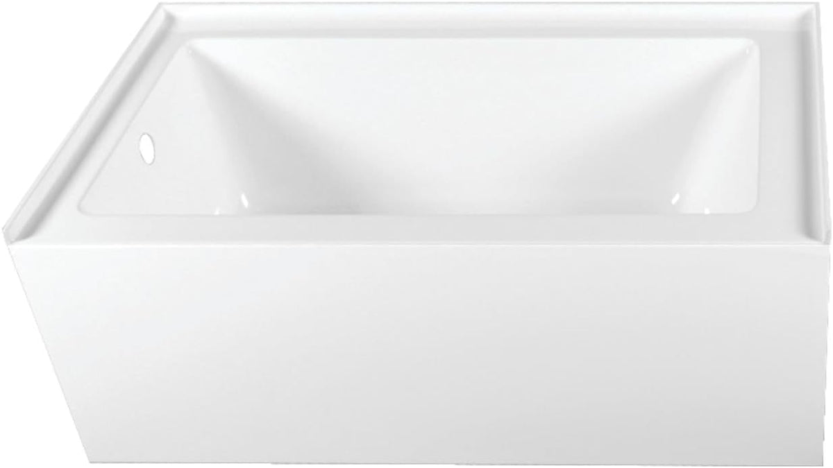 VTAP603222L Aqua Eden 60-Inch Acrylic Alcove Tub with Left Hand Drain Hole, L 60" x W 32" x H 21-5/8"D, White
