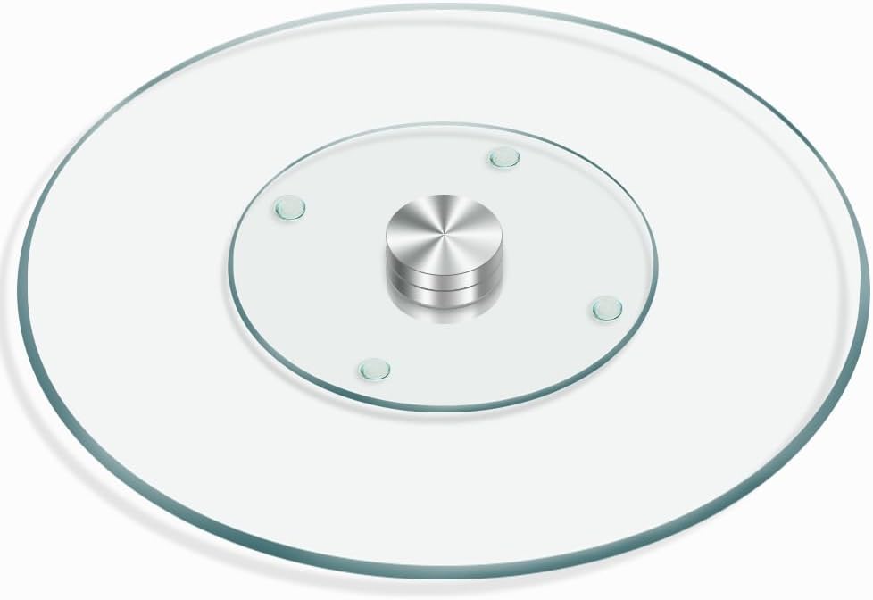 Glass Cake Stand,13.78 inch Cake Display Stand,Rotating Cake Turntable for Cake of Tempered Glass,Dessert Stand