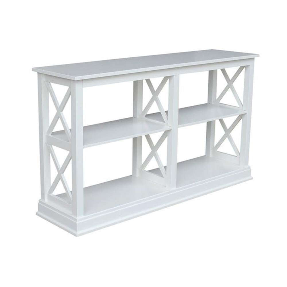 Hampton Sofa Server Table With Shelves, Standard, White