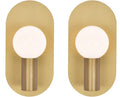 Modern Wall Sconce Set of 2, Mid Century Sconces Wall Light, Brushed Gold Wall Lighting Fixtures, Oval Stylish Wall