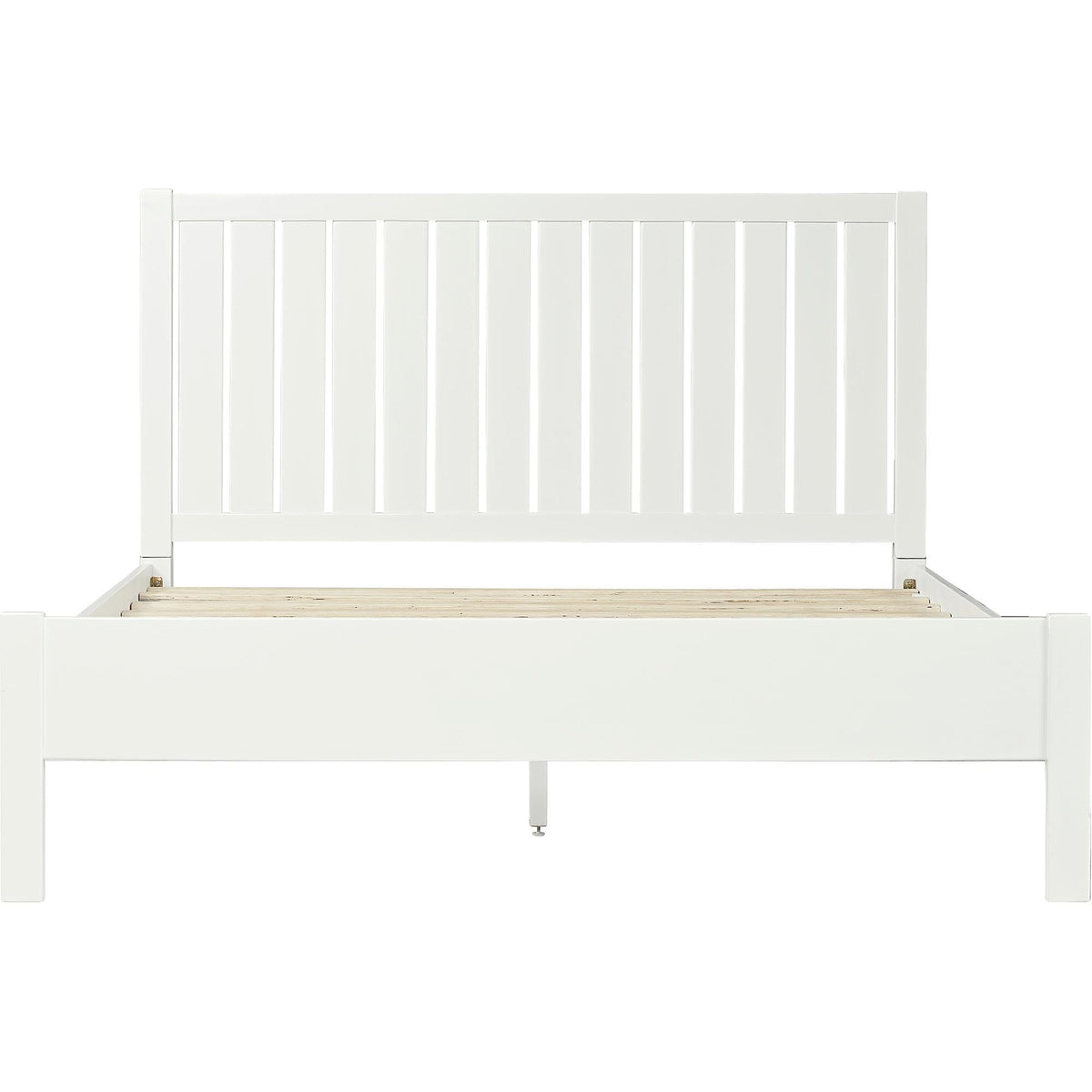 White Shiplap Texture Solid Wood Queen Bed Frame