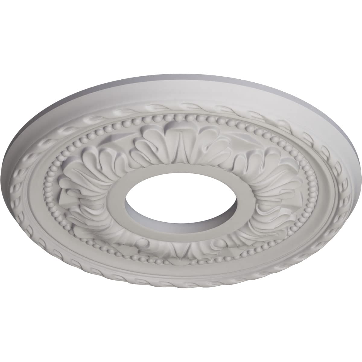 11-3/8" x 3-5/8" x 7/8" Palmetto Ceiling Medallion, Ultra Pure White