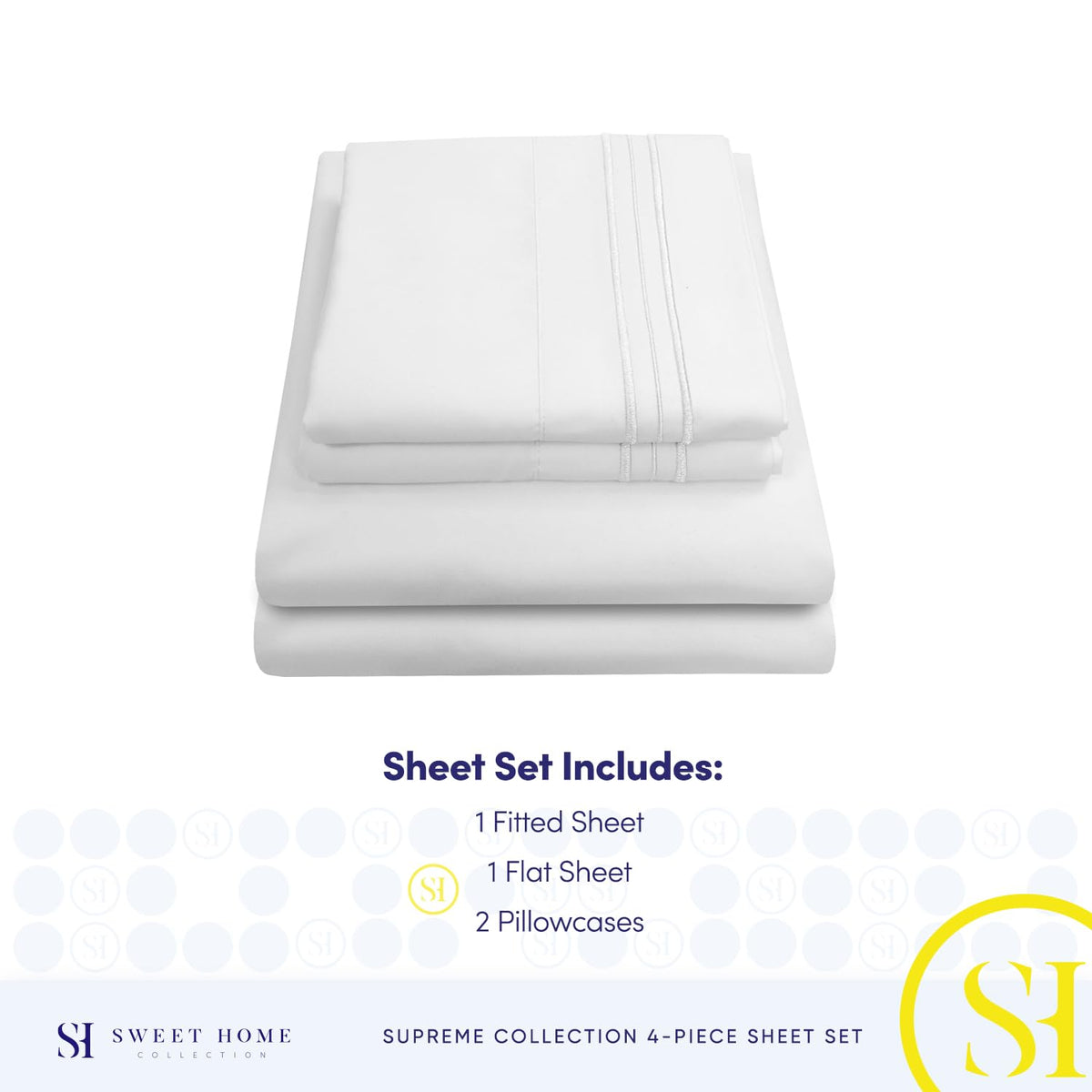 Bed Sheets - Breathable Luxury Sheets with Elastic & Secure Corner Straps Built In - 1800 Supreme