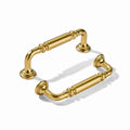 10-Pack 3-3/4-Inch Vibrant Brushed Moderne Brass Cabinet Pulls