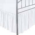 White Solid Queen Ruffled Bed Skirt 15 Inch Drop Split Corner with Platform Bed Skirt Easy Fit Gathered Style, 3
