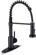 Kitchen Faucets with Pull Down Sprayer Commercial Industrial Stainless Steel Single Handle Single Hole Spring