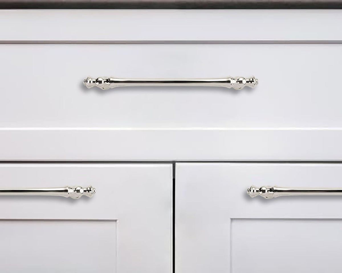 10 Pack 3-3/4 Inch(96mm) Polished Nickel Cabinet Pulls Drawer Pulls Kitchen Cabinet Hardware Zinc Pulls for Dresser