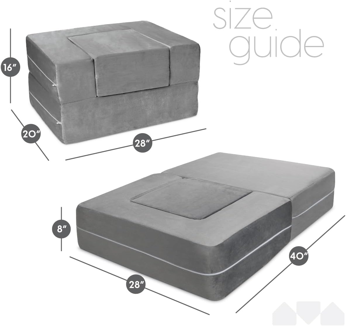 Kids Couch - Modular Kids Sofa for Toddler and Baby Playroom/Bedroom Furniture (Grey Small)