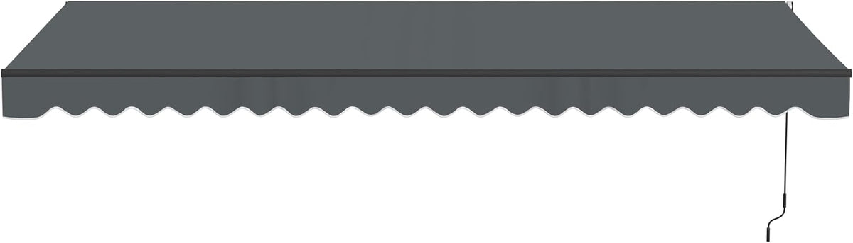 Electric Patio Awning Caribbean Black Frame 20x10 Charcoal Gray | Retractable sunshade for decks and balconies