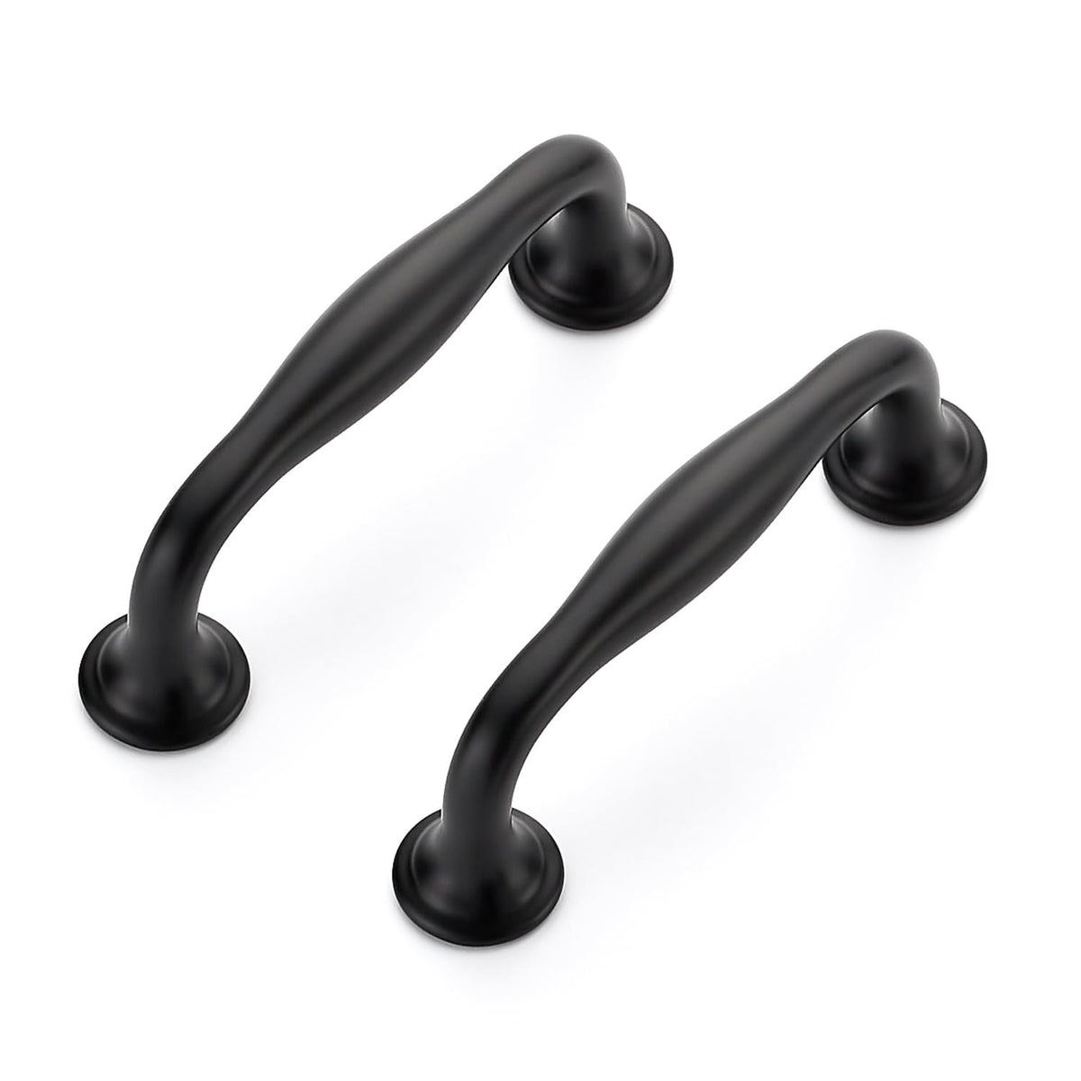 Matte Black Cabinet Handles Solid Pulls 3 Inch 20 Pack