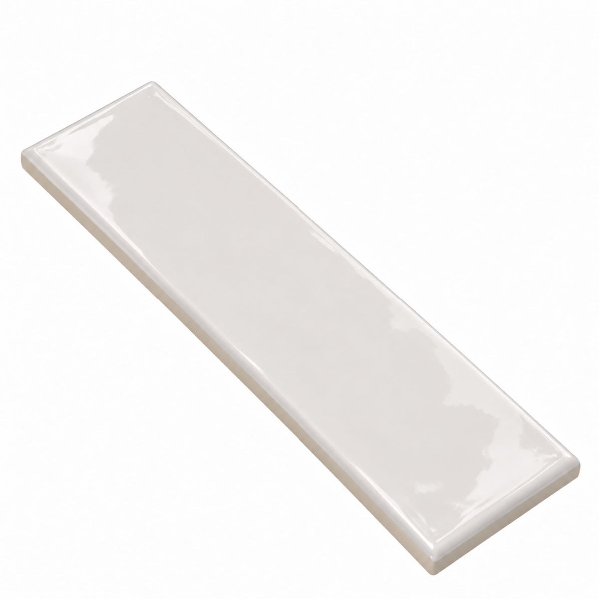 White Glossy Ceramic 4x12 Subway Wall Tile, 1 Piece