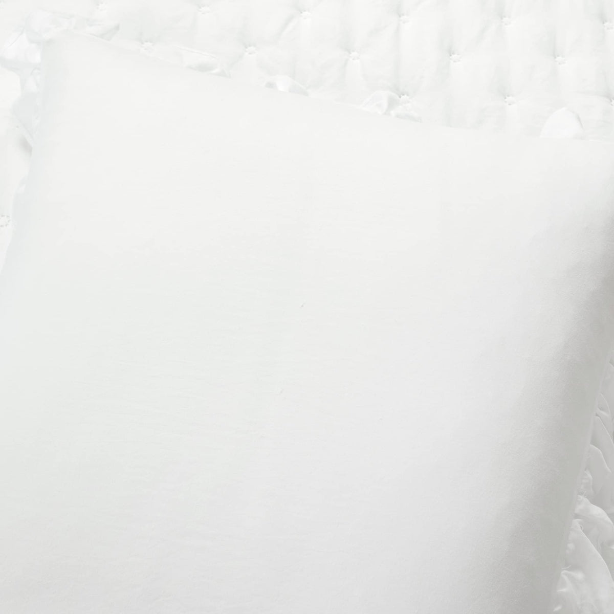 Reyna Ruffle Reversible Oversized 3 Piece Quilt Set, White