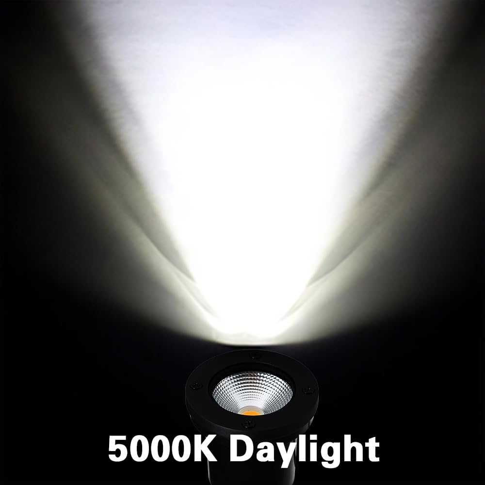 12W LED Well Light, Low Voltage Landscape Ground Lights,12V-24V Outdoor In Ground Lights, IP67 Waterproof Landscape