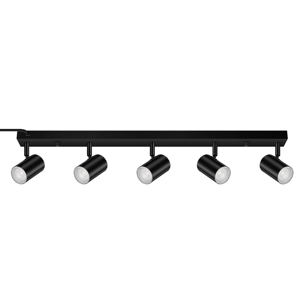 LED Plug in Track Light Kit, Matte Black 5-Light
