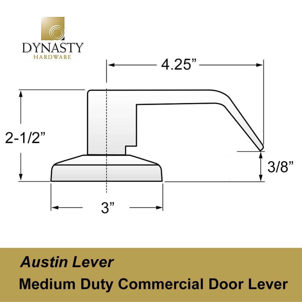 Austin Privacy Lever Set, ADA, Light Duty, Flat Black