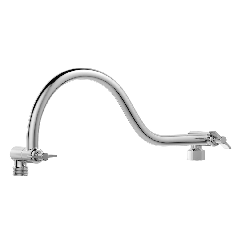 16 Inch Shower Head Extension Arm, Solid Stainless Steel & Brass