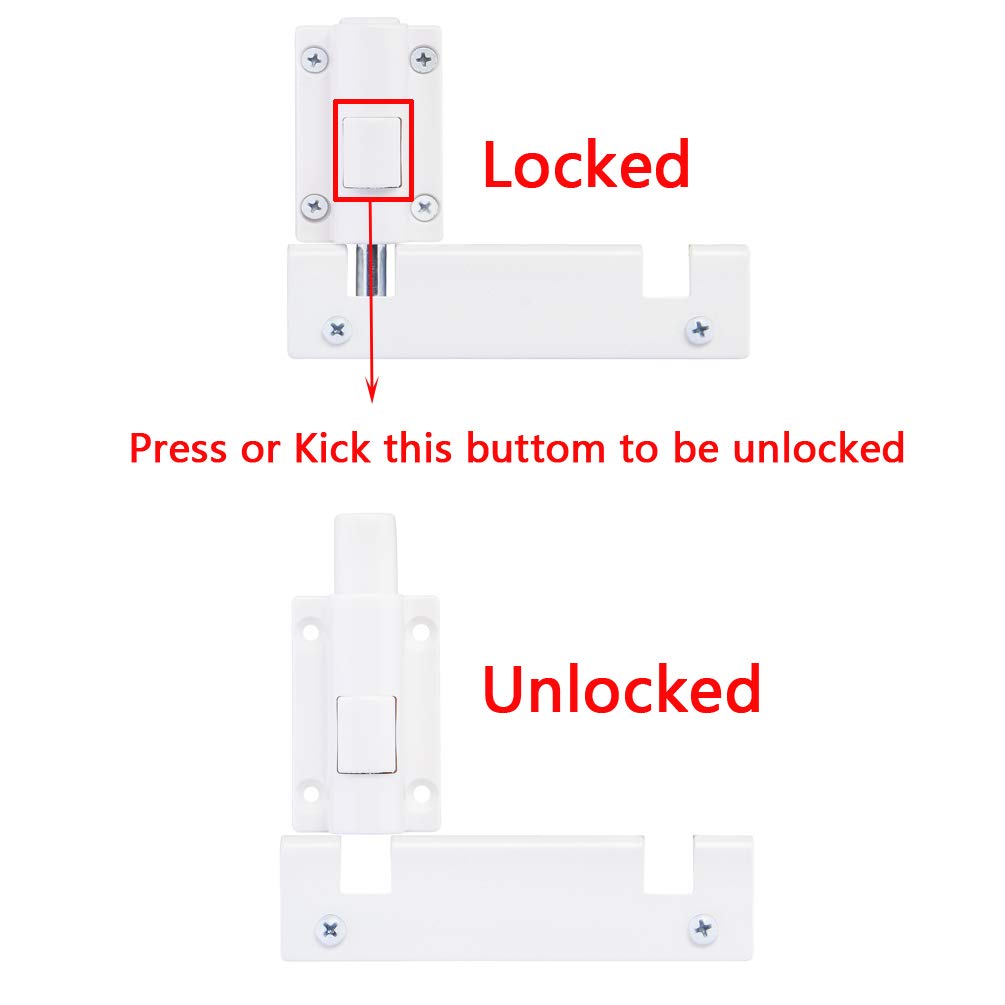 Patio Sliding Door Security Foot Lock Kick Lock, Fits on Top Rail-Childproof patio Door guardian-or Bottom Rail-Foot
