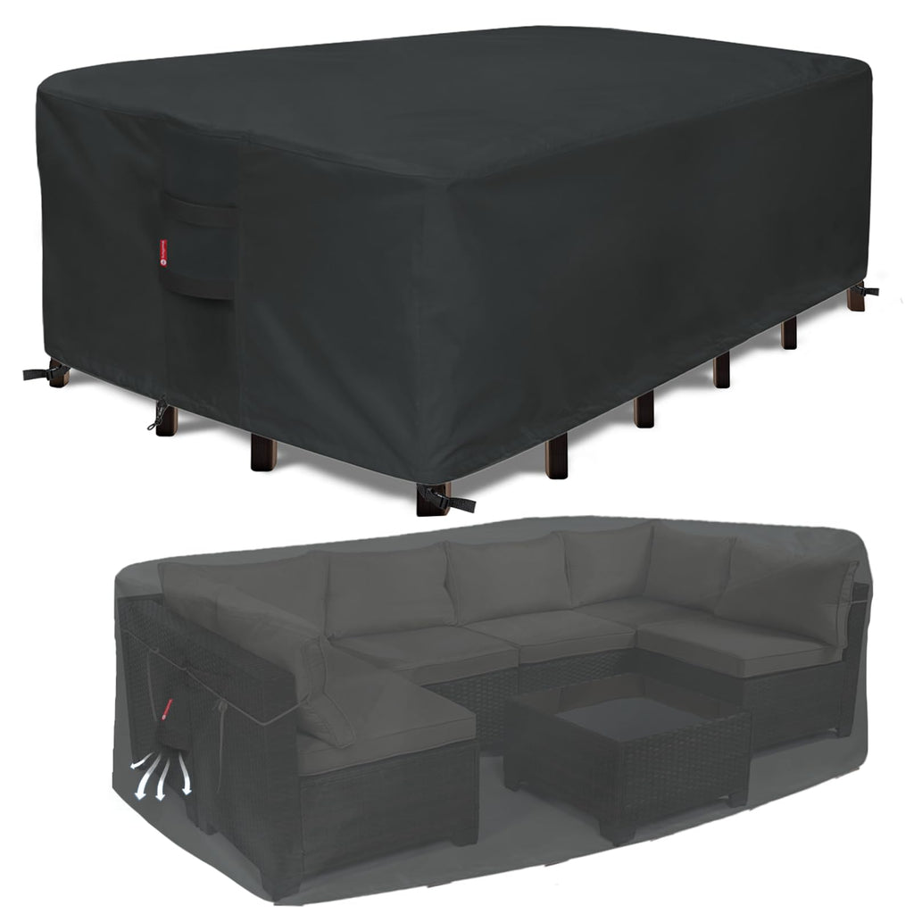 Patio Furniture Cover Rectangular 84"L x 44"W x 28"H, Waterproof Table Cover