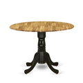 Inspired Saarinen Style West Furniture DMT-NBK-TP Dublin Modern Dining Table - a Round Kitchen Table Top with Dropleaf & Pedestal Base, 42x42