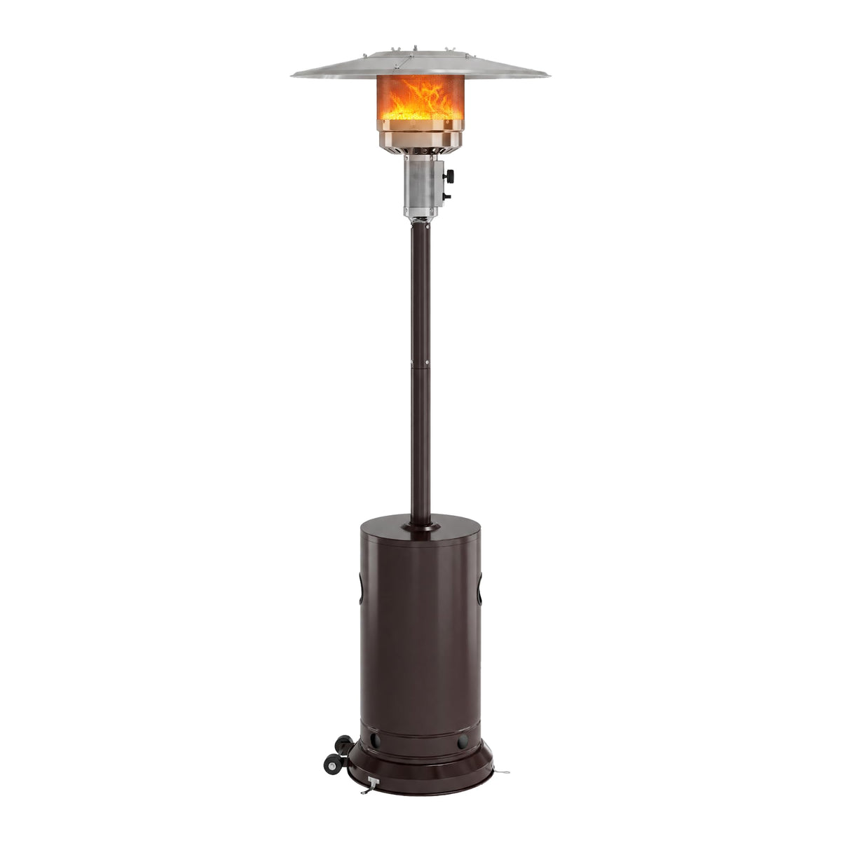 48, 000 BTU Stainless Steel Propane Patio Heater with Wheels, Bronze
