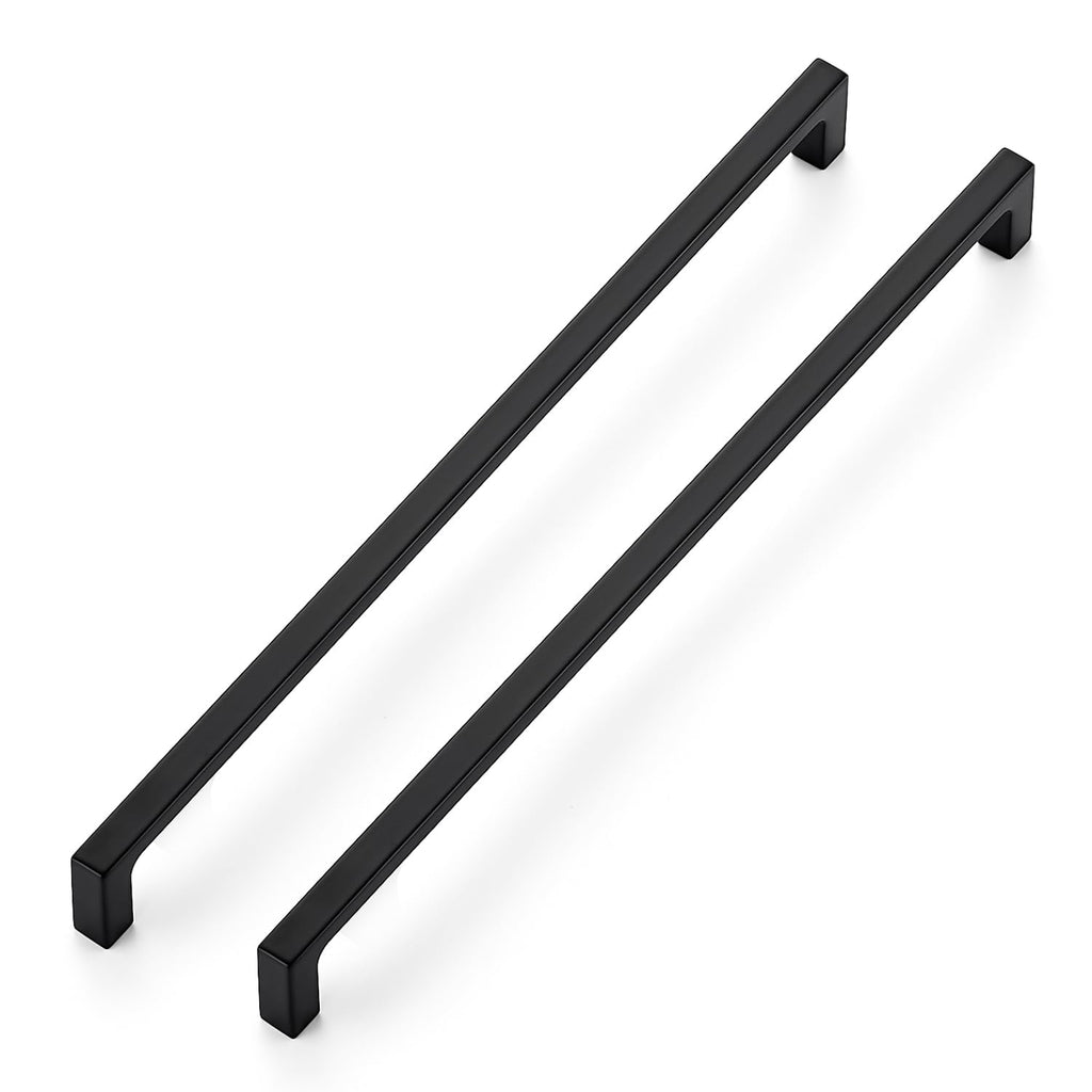Matte Black Square & Solid Cabinet Handles,11-5/16 Inch,10 Pack