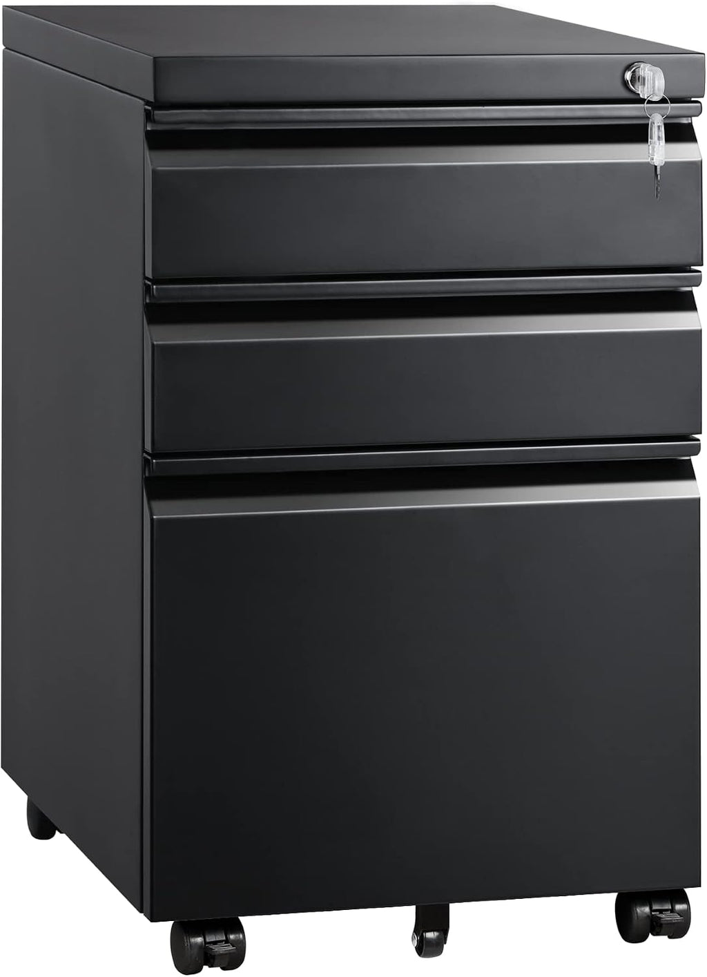 3 Drawer Mobile File Cabinet with Lock, Under Desk Metal Filing Cabinet /Legal/Letter/A4 File, Fully Assembled Except