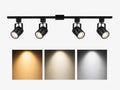 3.3FT LED Track Lighting Kit with 3-Color GU10 Bulbs Dimmable 4 Light Black