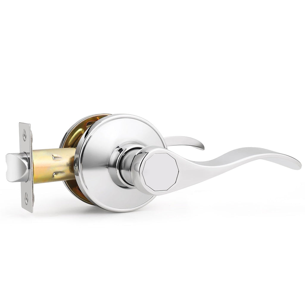 Interior Door Handle Lever Chrome Door Handles Passage Door Lever Handle, Closet Door Handle Polished Chrome Interior