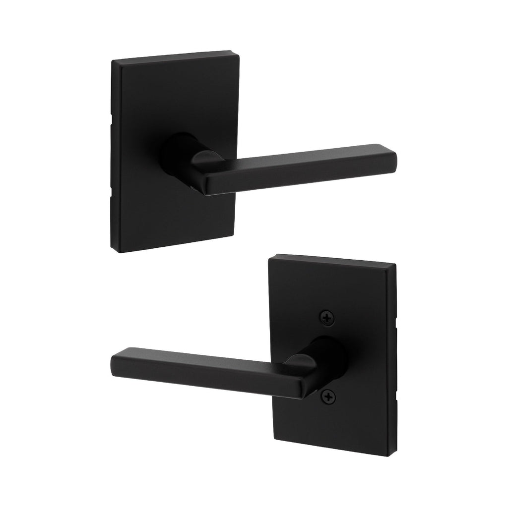Halifax Non-Locking Door Handle and Closet, Matte Black