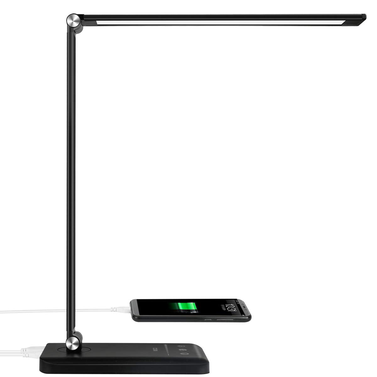 LED Desk Lamp, Desk Lamps with USB Charging Port and 3000mah Battery, Eye-Caring Table Lamp with 5 Color Modes and 5