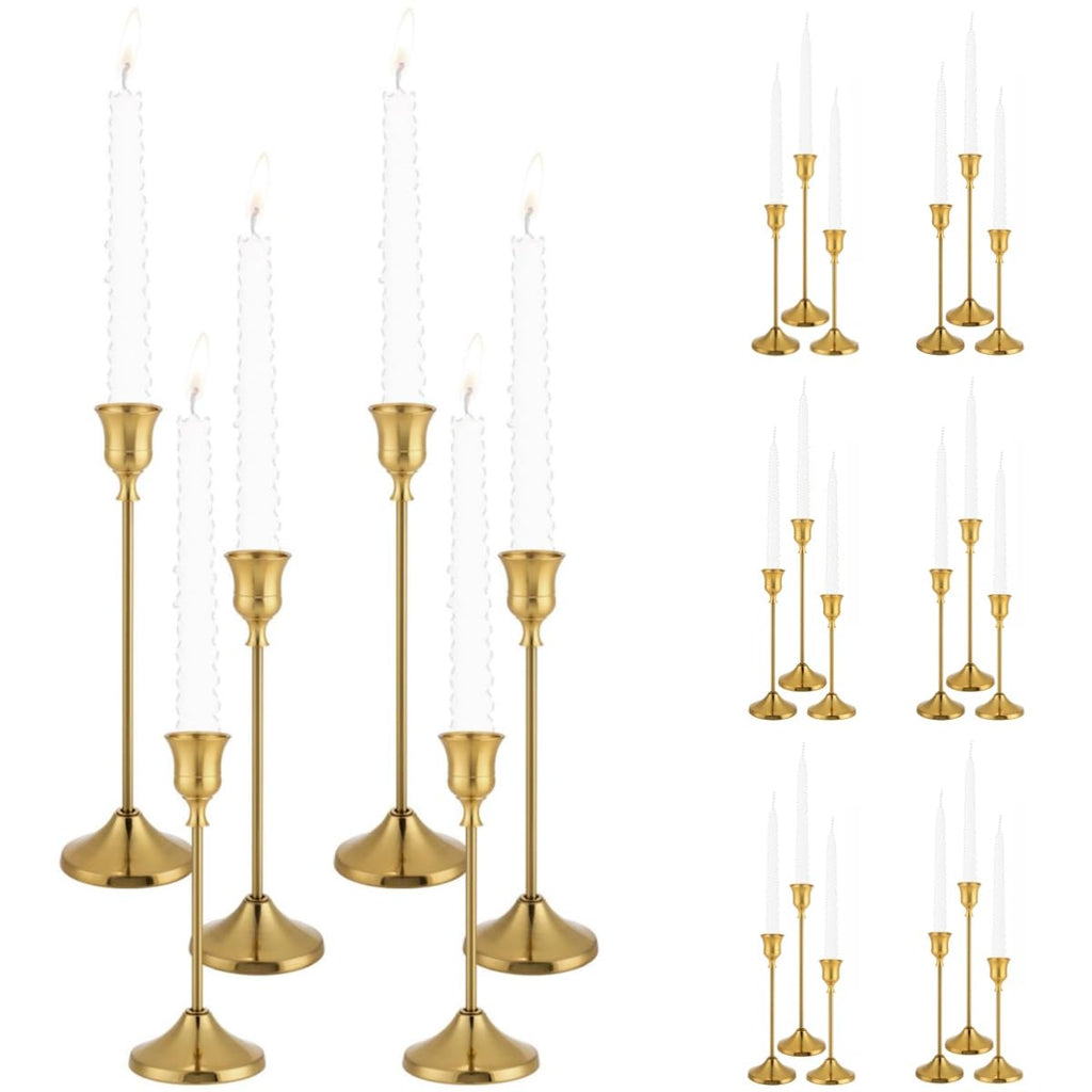 Candlestick Holders, 24PCS Metal Taper Candle Holder, Brass for Candlesticks, Candle Holder for Wedding Fireplace