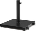 Patio Umbrella Base 43lbs Outdoor Umbrella Stand with Wheels, Heavy Duty Square Concrete Stand Market Umbrella, Black