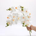 4-Pcs Artificial Flowers Real Touch Latex Phalaenopsis 17.7inch Artificial Orchid Stem Bouquets for Wedding Party